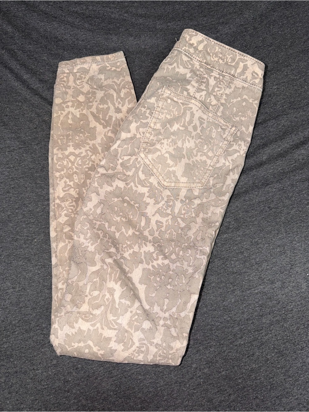 Women’s Anthropologie Taupe Patterned Skinny Jeans Size 26